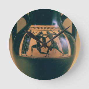 Attic black figure amphora depicting Theseus and t Round Clock