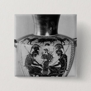 Attic black figure hydra 2 inch square button