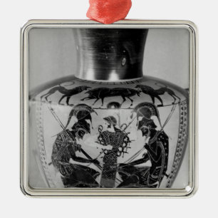 Attic black figure hydra metal ornament