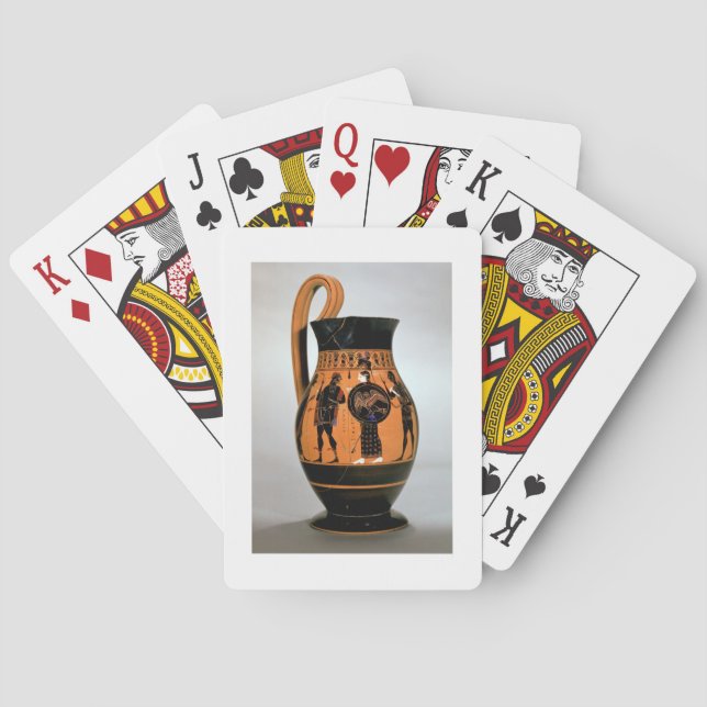 Attic black-figure olpe depicting Athena Confronti Playing Cards (Back)