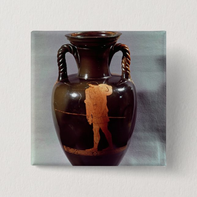 Attic red-figure amphora 2 inch square button (Front)