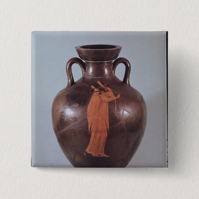 Attic red figure amphora 2 inch square button (Front)