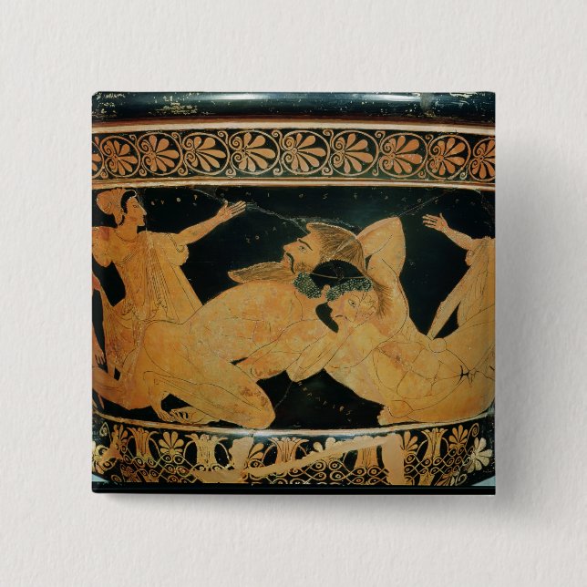 Attic red-figure calyx-krater 2 inch square button (Front)