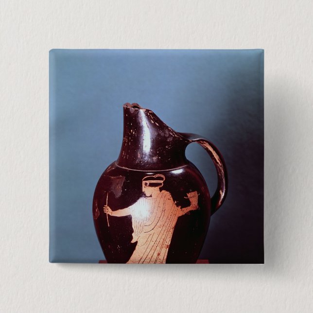Attic red-figure oinochoe 2 inch square button (Front)