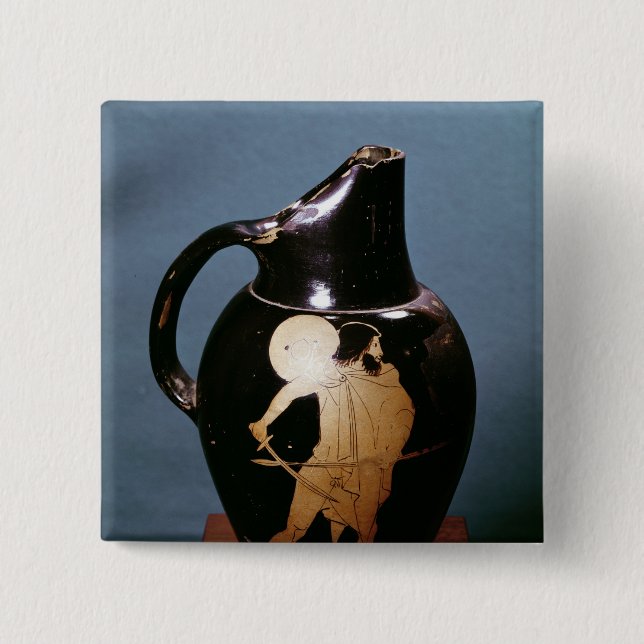 Attic red-figure oinochoe 2 inch square button (Front)