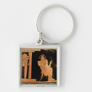 Attic red figure pyxis depicting a bride, 5th cent keychain