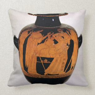 Attic red-figure stamnos depicting the Infant Hera Throw Pillow
