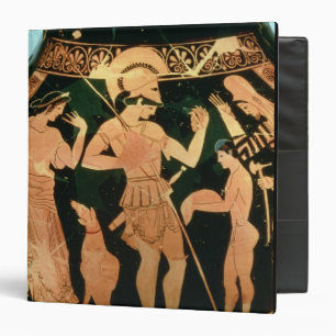 Attic Red figure vase depicting a soldier taking p Binder