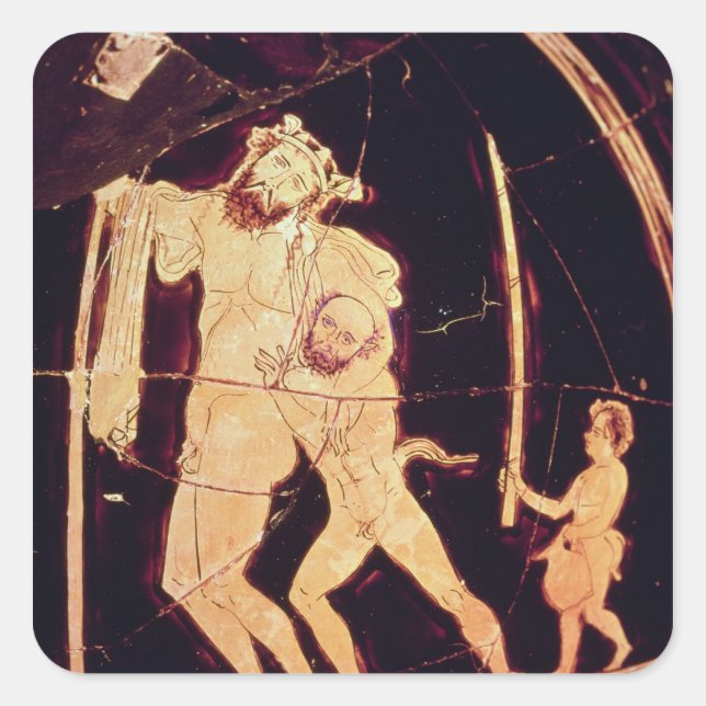 Attic red-figure vase square sticker (Front)