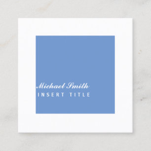 Attic Stylish Cornflower Blue Personalized Square Business Card