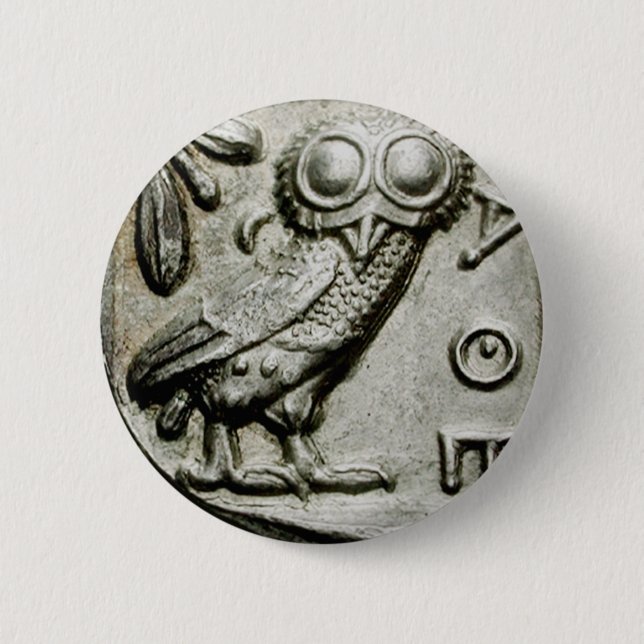 Attica Tetradrachm Owlthena 2 Inch Round Button (Front)