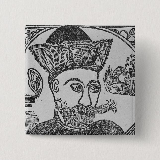 Attila the Hun 2 Inch Square Button (Front)