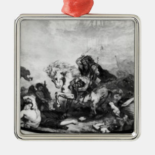 Attila the Hun  and his hordes Metal Ornament