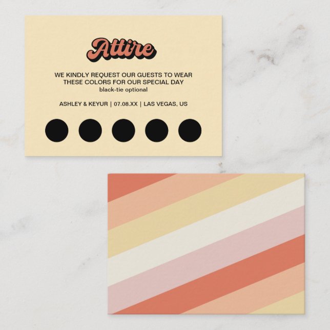 Attire Dress code Enclosure Card (Front/Back)