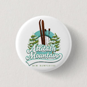 Attitash mountain new hampshire ski logo 1 inch round button