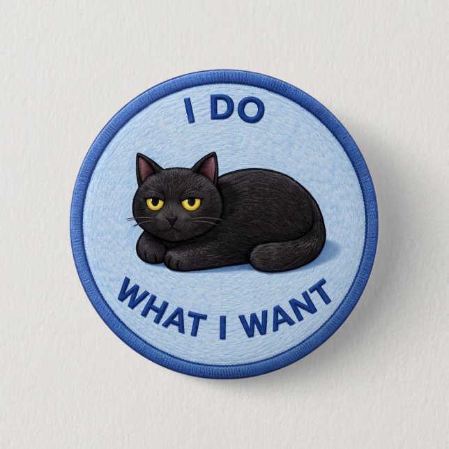 Attitude Cat 2 Inch Round Button (Front)