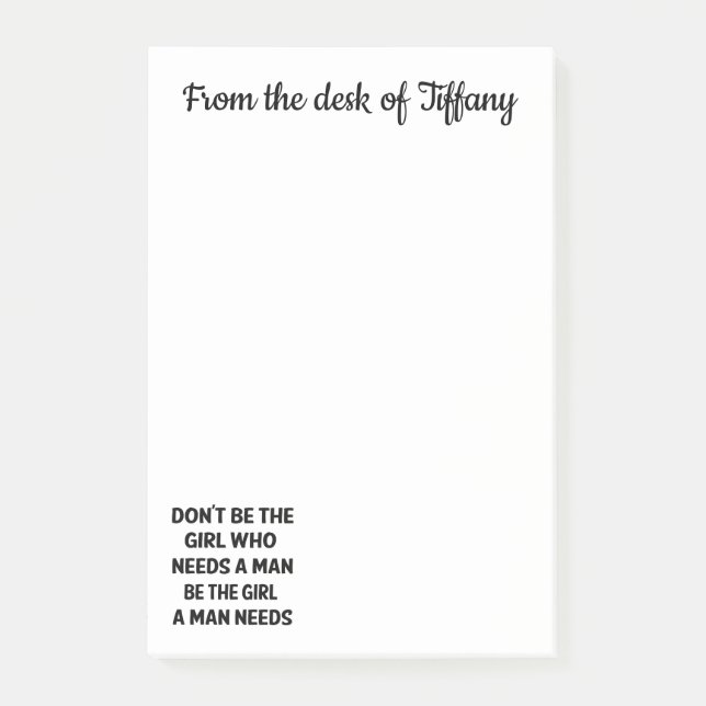 Attitude Confidence Quote Feminist Girl Power Post-it Notes (Front)