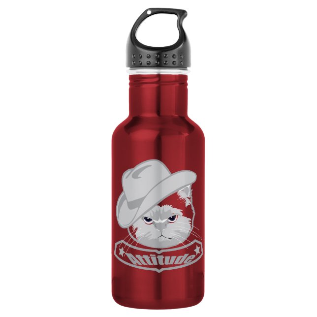 Attitude- cowboy cat 532 ml water bottle (Front)