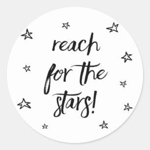 Attitude Dreams Goals Quote Black Wedding Stars Classic Round Sticker