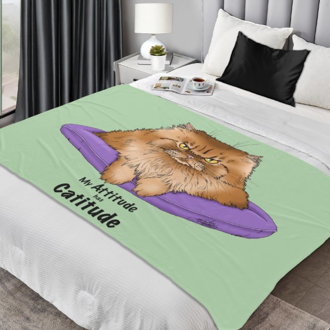 Attitude has Catitude. Fleece Blanket (Creator Uploaded)