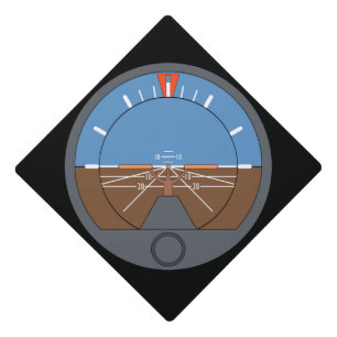 Attitude Indicator Aircraft Flight Instrument Graduation Cap Topper