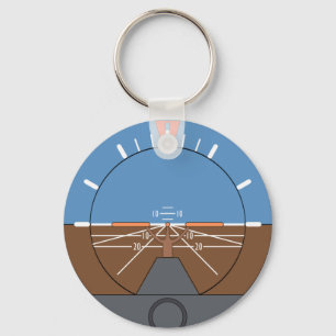 Attitude Indicator Aircraft Flight Instrument Keychain