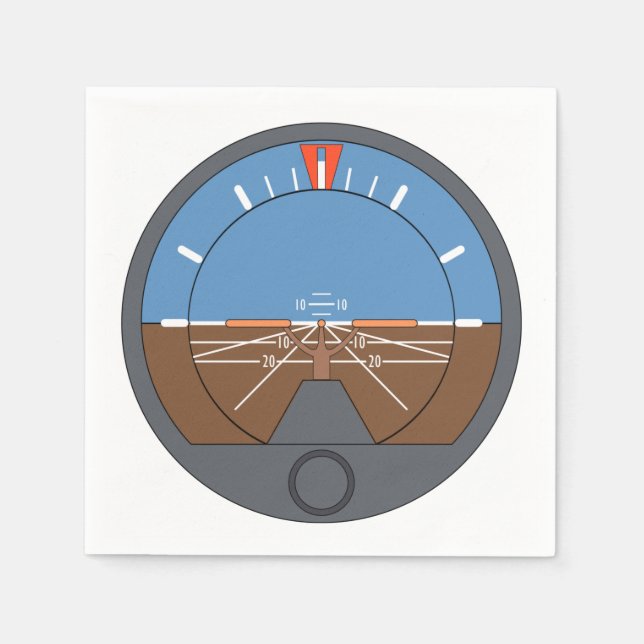 Attitude Indicator Aircraft Flight Instrument Napkin (Front)