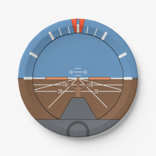 Attitude Indicator Aircraft Flight Instrument Paper Plate