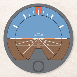 Attitude Indicator Aircraft Flight Instrument Round Paper Coaster