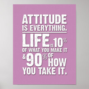 Attitude is Everything Poster - Pink