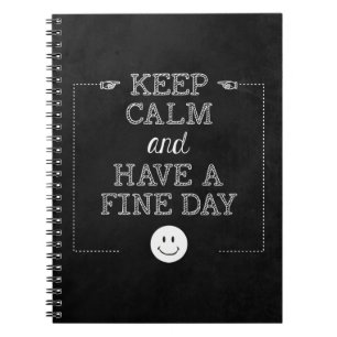 Attitude Keep Calm Inspirational Quote Chalkboard Notebook