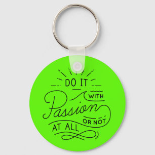 Attitude Life Success Motivational Quote Green Keychain
