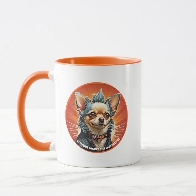  Attitude Makes the Difference pet chihuahua punk  Mug (Left)