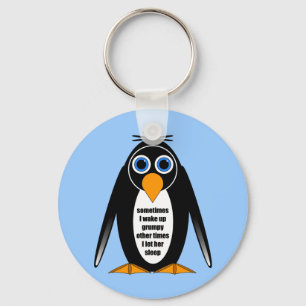 attitude penguin keychain