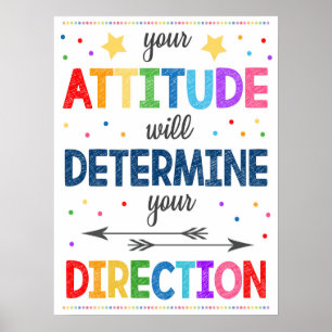Attitude positive Poster de classe Arc-en-ciel