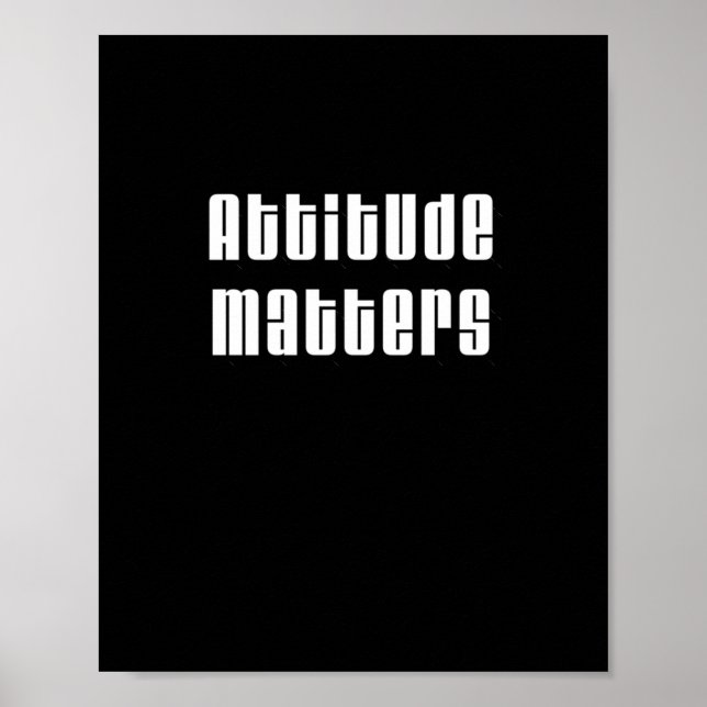 Attitude S Bold Typography Design Sticker  Poster (Front)