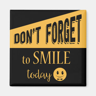 Attitude Smile Face Motivational Black And Gold Magnet