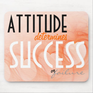 Attitude...Success Orange Heart Background Mouse Pad