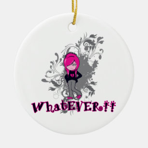 attitude whatever ermo girl vector art ceramic ornament