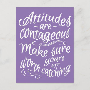 ATTITUDES custom colour motivational postcard
