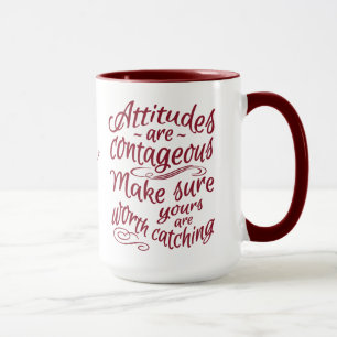 ATTITUDES custom monogram motivational mugs