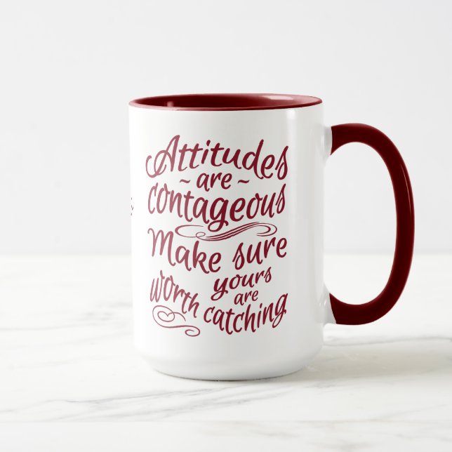 ATTITUDES custom monogram motivational mugs (Right)