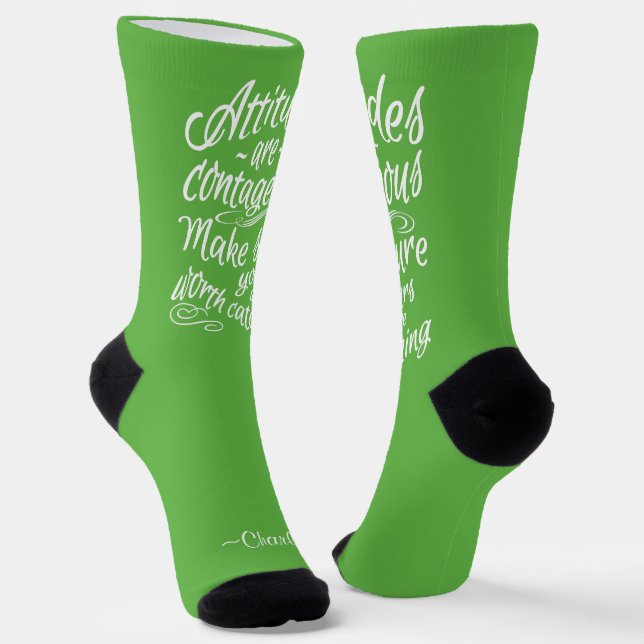 ATTITUDES custom name & colour Socks (Angled)