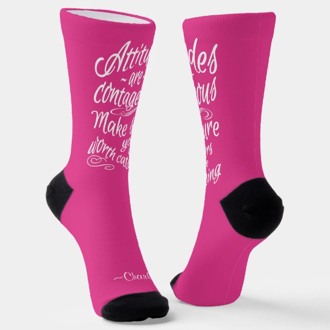 ATTITUDES custom name & colour Socks (Angled)
