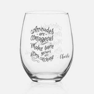 ATTITUDES custom name Stemless Wine Glass