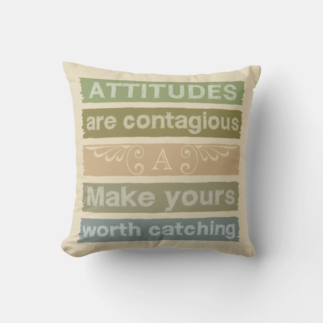 ATTITUDES monogramme personnalisé coussin de motiv (Recto)