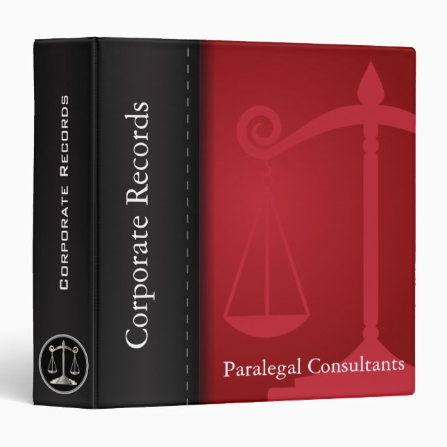 Attonery at Law | Scales of Justice | Red | Lawyer Binder (Front/Spine)
