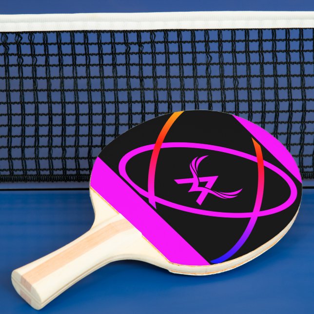 Attoni Jet Black Pink Ellipticals Table Tennis Ping Pong Paddle (Insitu)
