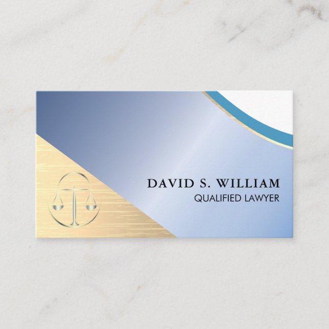 Attorney, Advocate Lawyer template with logo  Business Card (Front)