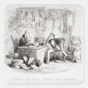 Attorney and Client, fortitude and impatience Square Sticker